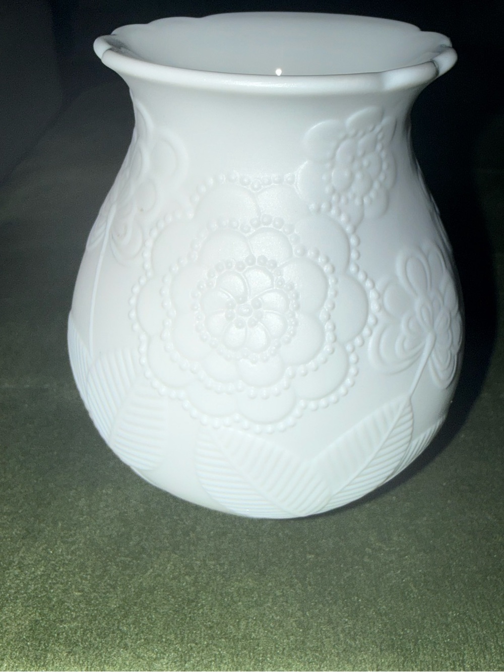 AK Kaiser White Bisque Porcelain Floral Vase
